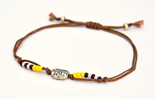 Best Friend Bracelet, Funny Friendship Bracelet Gift, Birthday Holiday Christmas Gift For Bff Bestie Sister Family Women And Girls, Handmade Gifts By Tribes (Yellow, Multicolor, Oval Metal Bead) #TOP5