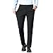 Mylldey Men's Regular Fit Dress Pants Casual Business Flat Front Mens Wrinkle Free Comfort Stretch Pants (208 Black-32)