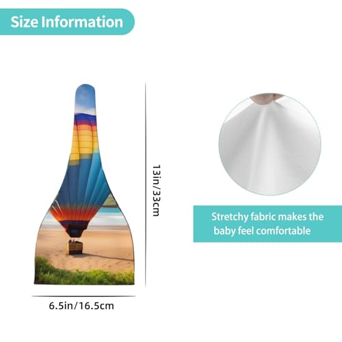 Newborn Baby Hat, Hawaii Hot Air Balloon Print Soft Top Knot Beanie Cap, Cute Baby Headwear for 0-6 Months Black4