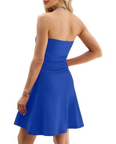 Image of OFEEFAN Womens Tube Dresses Strapless Homecoming Graduation Formal Party Club Mini Dress Date Outfits