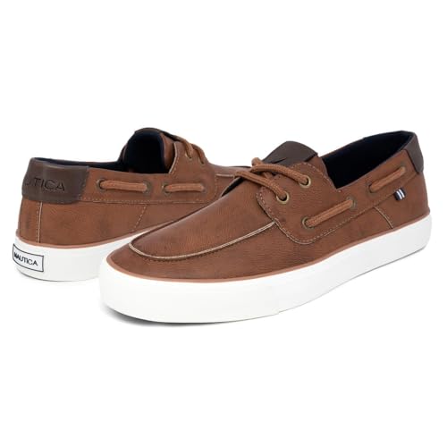 Image of Nautica Men's Casual Boat Shoes, Moc-Toe Loafers with Cushioned Insole, Deck Fashion Sneaker