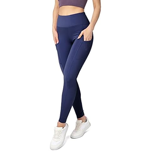 FUTURO FASHION Ladies Sport Leggings with Pockets I Slim Push-up Stretchy Workout Gym Leggings I Tummy Control High Waisted Yoga Gym Pants I Women Activewear Sport Leggings I Size 8-18 UK Navy Cover