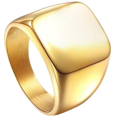 Rings For Men Square Geometrical Metal Stainless Steel Biker Ring Metallic Golden Colour Size 11-image-23