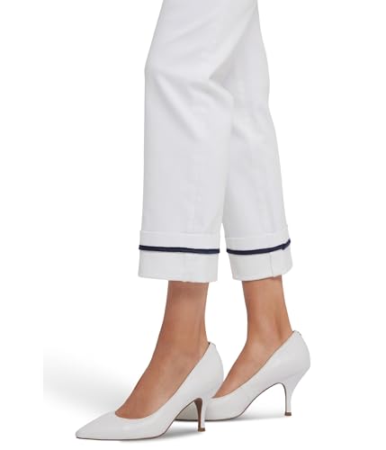 NYDJ Women's Marilyn Straight Ankle with Deep Cuff Jeans in Optic White3