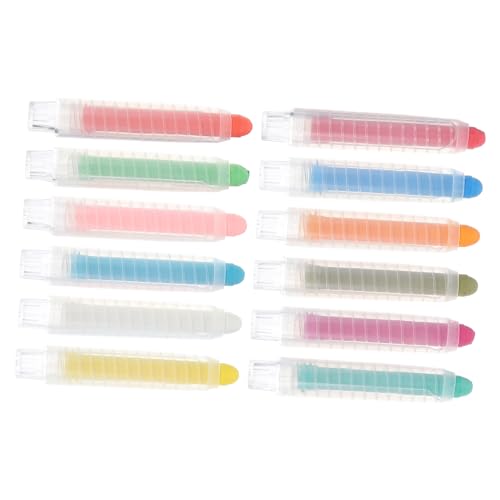 Gogogmee Preschoolers' Pens Set 12 Colors Boys and Girls Chalk for Blackboard Sidewalk Washable Multi-use