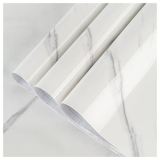 TOTIO Selbstklebende Tapete aus Weißem Marmor Off-white Klebefolie in Granitoptik 40CMx3M Wasserdichte Möbelaufkleber Tischplatte Kontaktpapier Vinyl-Wandaufkleber für Küchen und Bäder Jazz Weiß