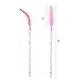 BTYMS 100 Pieces Disposable Lash Wands Eyelash Brushes with Crystal Handle Eyebrow Brushes Spoolies for Eyelash Extensions - Pink