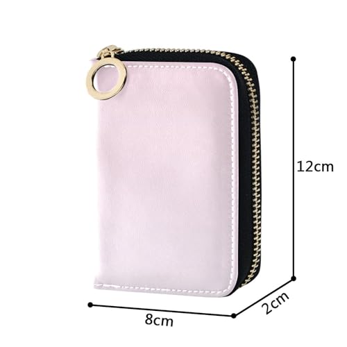 RFID Blocking Credit Card Wallets Cute Womens Wallets Zip Around Small Travel Cash Wallet with Coin Pocket Cute Pink Gradient3