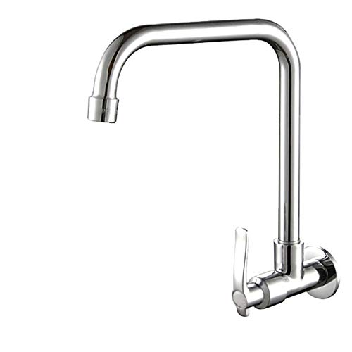 Grifo monobloque de cromo con rotación de 360° para grifo de cocina, 6 tipos Montado en la pared Montado en la pared de agua fría Grifo de cocina giratorio universal para vegetales - Plateado Cover