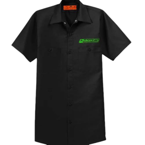 Mopar Mechanic Shirts for Men – Short Sleeve Button Down Work Shirts | Black Poly-Cotton Blend