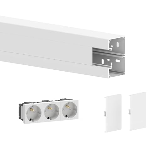 Kit de goulotte d'installation MBR 65x100/45, PVC, 65x100x1000, Blanc