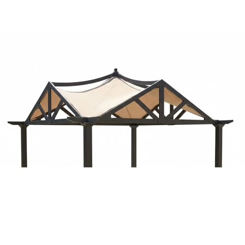 Garden Winds Durable 350 Replacement Canopy Top Compatible with Garden Treasures 10' x 10' Pergola Models GF-9A037X, GF-12S039B - Beige