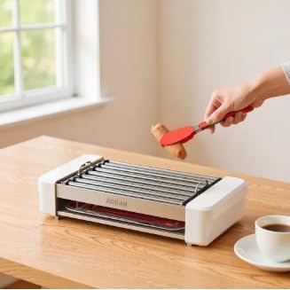 Electric Grill Pan with Indicator Lights & Sausage Rack – Perfect for Family Breakfast, BBQ, and Holiday Cooking
