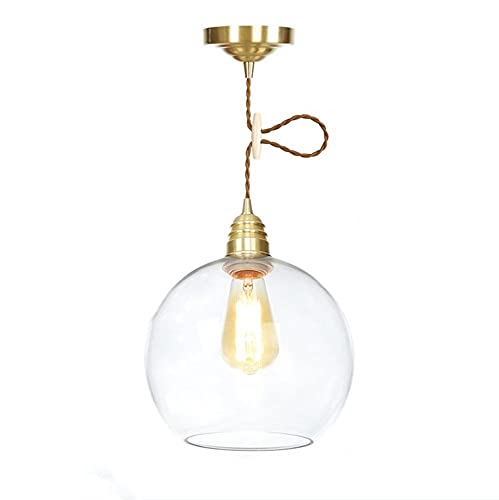 Lustre suspension boule de verre avec hauteur réglable pour un intérieur chic