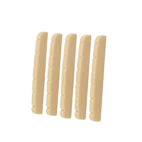 Totority 42mm Plastic Bass Nut for Guitar 5pcs 6 String Bass Guitar Nuts Lightweight Compact Pre-notched Durable High Tonal Quality Fit for