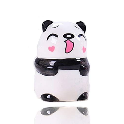 Salière poivrière en céramique - Petit salière, pots à épices et porte-cure-dents - Distributeur de cure-dents pour sel, poivre, épices, panda Cover