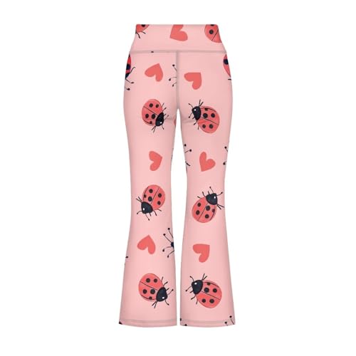 Valentines Flare Leggings for Girls 5-14 Years Heart High Waisted Yoga Pants Bell Bottoms Activewear2