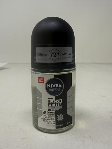 Desodorante NIVEA Men Roll-On Invisible Black & White 25ml x3 miniatura 2