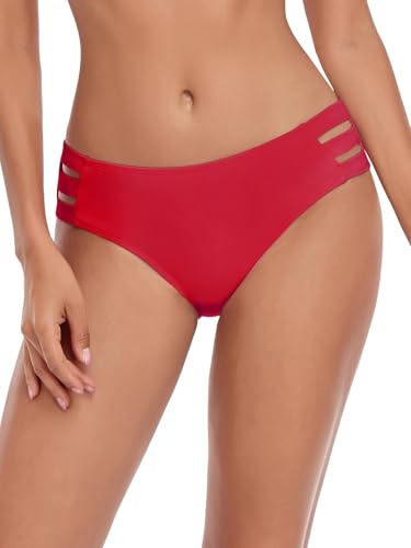 Ocean Blues Damen Bikinihose in Rot mit seitlichen Ausschnitten &...