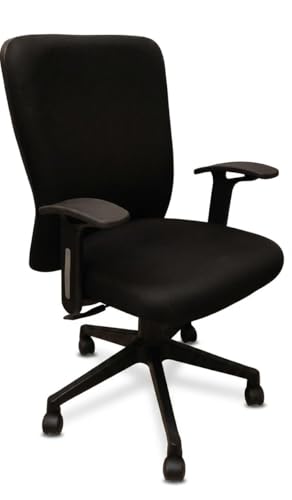 Image of Fc Sturdy Comfortable Office Chair, Black, Adjustable Height, Swivel Desk Chair with Wheels, Ergonomic Design