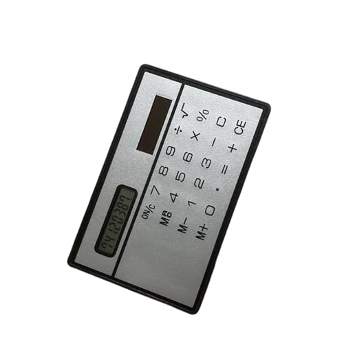 Calculadora delgada de energía solar, tarjeta de crédito de 3.35 x 2.09 pulgadas, no necesita batería para el hogar, oficina, escuela, calculadora de escritorio esencial
