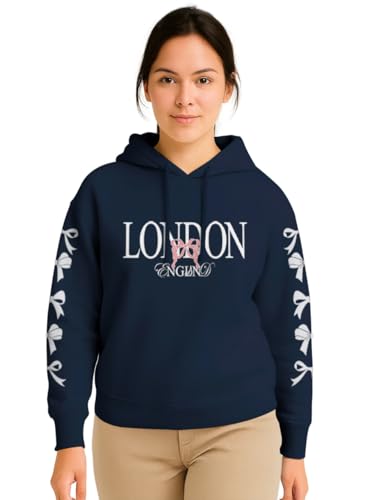 Image of HELLCAT Trendy Cotton Blend Hoodie for Women | Stylish Winter Hooded Sweatshirt for Women