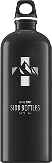 SIGG - Aluminiowa butelka na wodę - Traveller Black Mountain - certyfikat neutralny dla klimatu - nadaje się do napojów gazowanych - szczelna - lekka - nie zawiera BPA - Black Mountain - 1 l