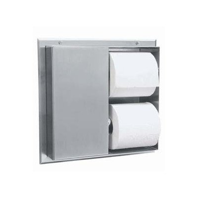 Partition-Mounted Multi-Roll Toilet Tissue Dispenser (Serves 2 Compartments)