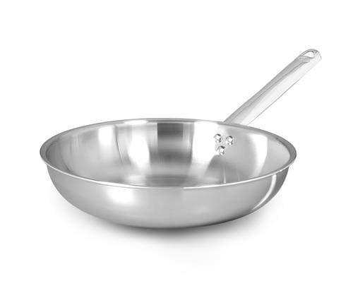 Pentole Agnelli Padella Svasata Alta Alu-Inox per induzione con Manico Tubolare Inox, diam. 32cm