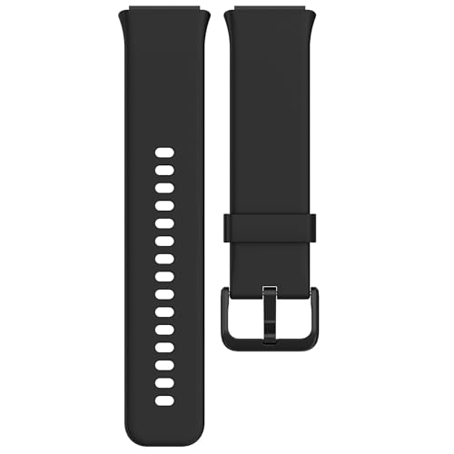 Silicone Bands Compatible with ENOMIR ID208BT/Aeac ID208BT/Konitee ID208BT/FACOI ID208BT/VRPEFIT ID208BT Smartwatch for Women Men, Black Soft Breathable Sport Replacement Wristbands