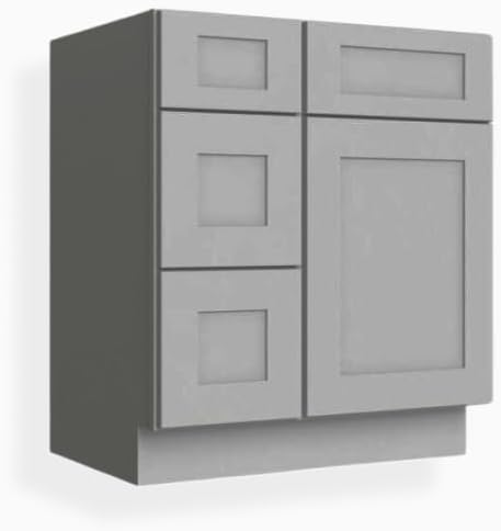 Combo Bathroom Vanity Cabinet with Drawers on The Left (36" W x 34.5" H x 21" D) and Over-The-Toilet Storage Cabinet (24" W x 42" H x 12" D) - Shaker Espresso