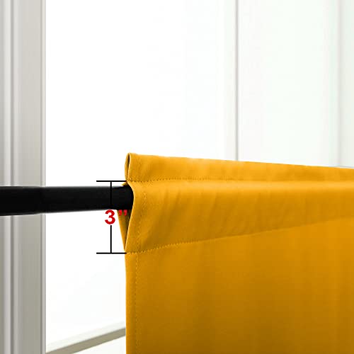 Image of Blackout Tier Short Curtains-Yellow-34x36
