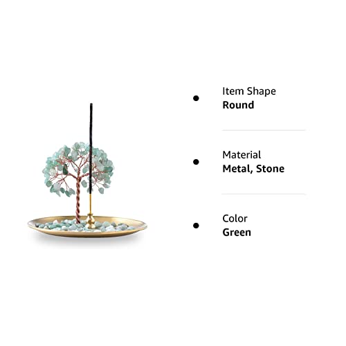 Incense Holder For Sticks, Healing Crystal Stone Money Tree Incense Burner, Ash Catcher For Yoga, Meditation And Home Decor (Green) #TOP5