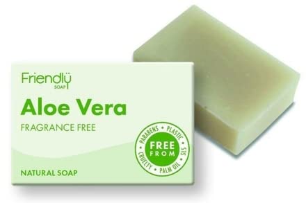 Friendly SoapHandmade Natural Aloe Vera Soap - Gentle, Sensitive, Nourishing 95g[Amazon-developed Certification] Compact by Design