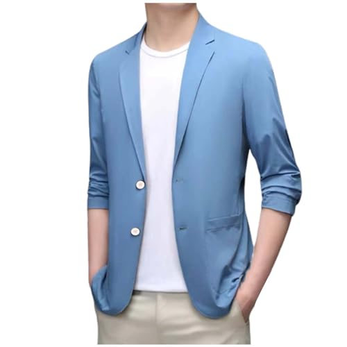 Mens Casual Blazer Jacket Regular Fit Lightweight Two Button Spring Summer Ultra Thin Breathable Sport Jacket Coat