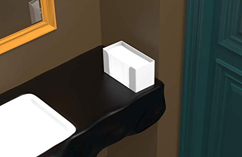 Cq acrylic Countertop Paper Towel Dispenser,Folded Paper Towel Holder,White Guest Towel Napkin Holder, Suitable for Z-fold, C-fold or Multi-Fold Paper Towels,Pack of 1
