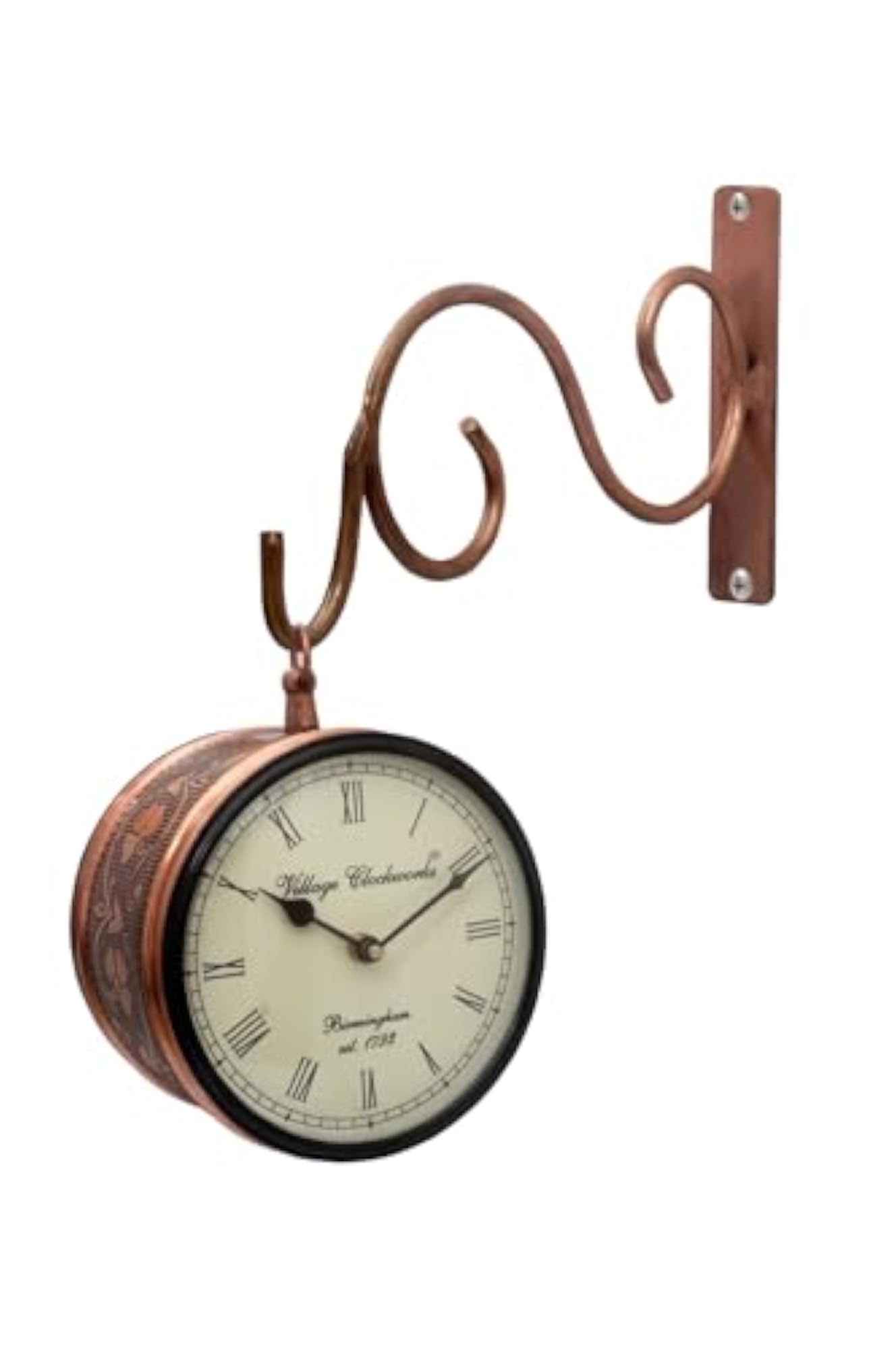 Vintage Double-Sided Roman Station Wall Clock