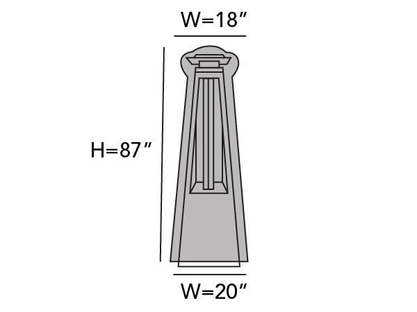 Covermates Square Patio Heater Cover - Premium Polyester, Weather Resistant, Water Resistant Zipper, Grill and Heating, 18W x 87H, Stone