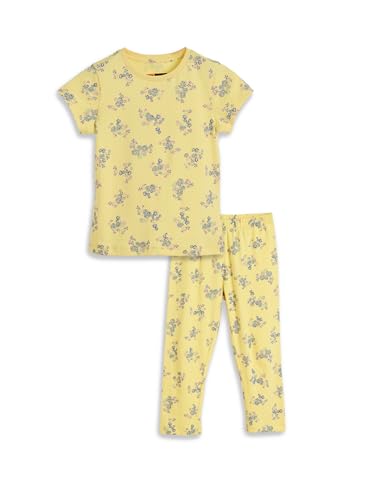 Image of Amazon Brand - Symbol Girls 100% Cotton Night Suit Set |Half Sleeves T-Shirt & Pajama Set | Age 2-14 Years