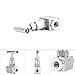 Stainless Steel Needle Valve High-Pressure BSPP Female Thread Shut Off Valve for Water 1/4in Straight Flow Control Valve Durable Industrial Plumbing Fittings