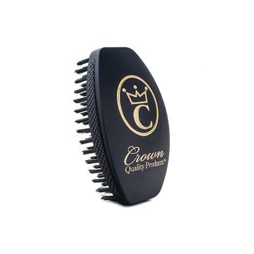 NEW 360 Wave Brush 2.0 – Matte Black, Metallic Gold Logo - Hard Flex Bristles - Wet Dry Technology - Non Slip Grip - by Crown Quality Products