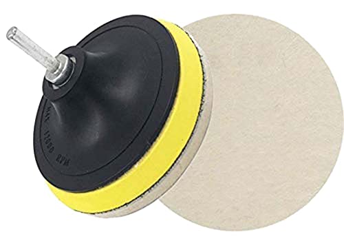 Image of DIY Crafts 1 Set, 7 inch inch Backing + Felt Pad + Nut, Wax Car Polishing Buffing Pad Wool Pad Kit and Felt Pads w (1 Set, 7 inch inch Backing + Felt Pad + Nut)