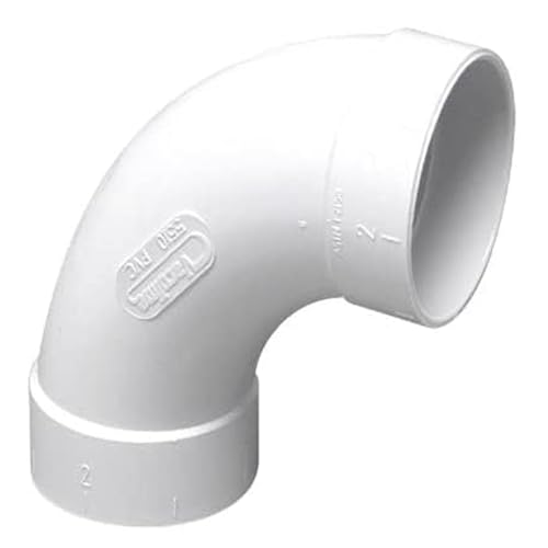 Replacement Part For Built-in White 90-Degree Sweep Elbow Used in Central Vacuum installations