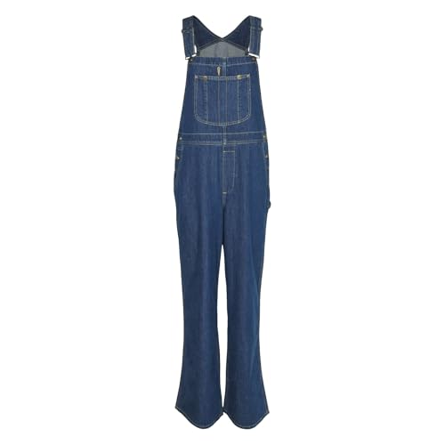 Pantalones largos vaqueros de mujer estilo mono holgado casual de verano 5