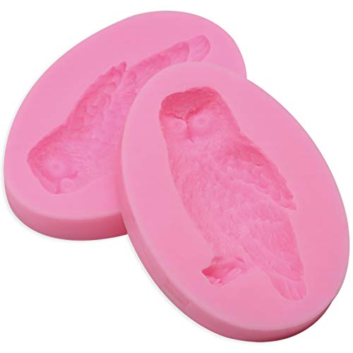 Hengke 2 peças Coruja Antiaderente, Moldes de Silicone, Moldes de Tema Animal para Pudim, Muffin de