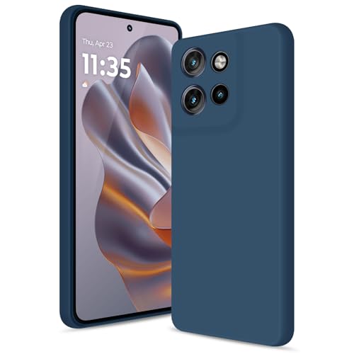 Btstring Hülle für Motorola Edge 50 Neo Hochwertiges Silikon Case Ganzkörper Handyhülle mit Seidig-Weicher Berühren Kratzfestes Weiches Mikrofaserfutter (Blau)