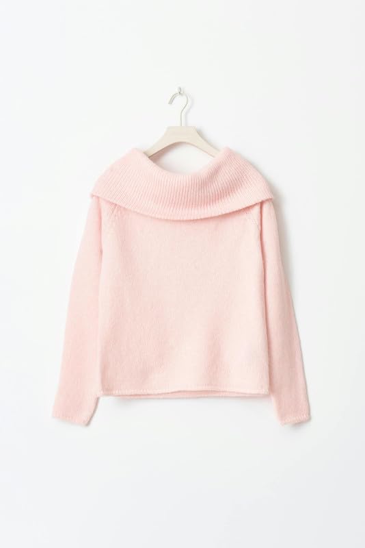 Image of Women Off The Shoulder Sweater Long Sleeve Ribbed Knit Top Y2k Pullover Sweaters Fall Going Out Streetwear