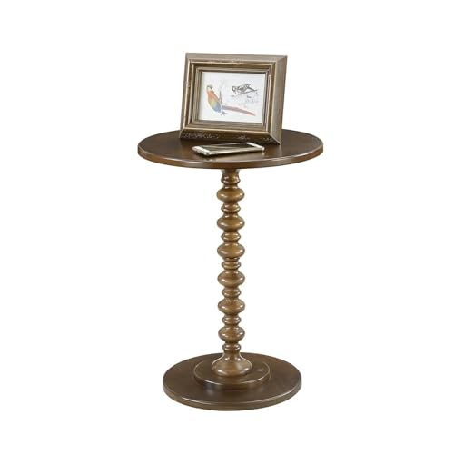 Image of VASIL MART Wooden Round Bed Side Table End Table, Side Table, Night Stand Beah Table for Living Room Bedroom (Walnut b)
