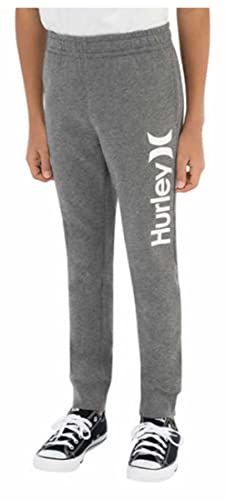 Hurley Boys' Fleece Jogger Pants, Light Heather Gray, Large