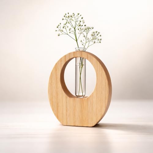 Image of CraftVatika Decorative Items for Home Decor, House Warming Gifts New Home, Wooden Flower Vase Pot for Living Room, Anniversary Wedding Return Birthday Gifts for Woman Man, Aesthetic Room Decor Items